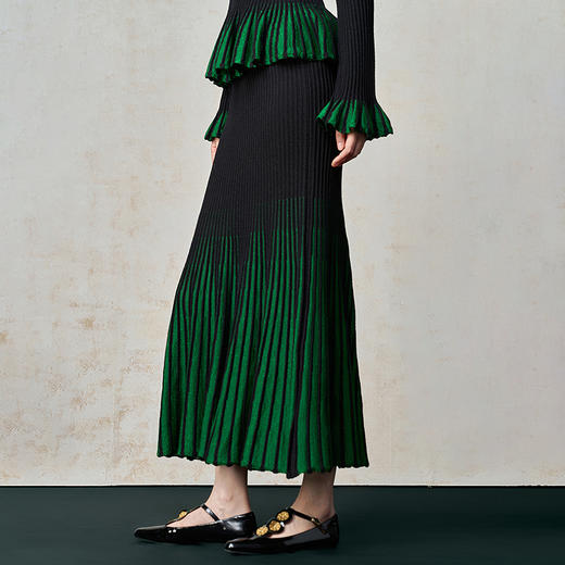 【林栖设计小店】【现货】毛织半身裙显瘦金葱2025秋冬新款百褶裙女1954043 商品图1