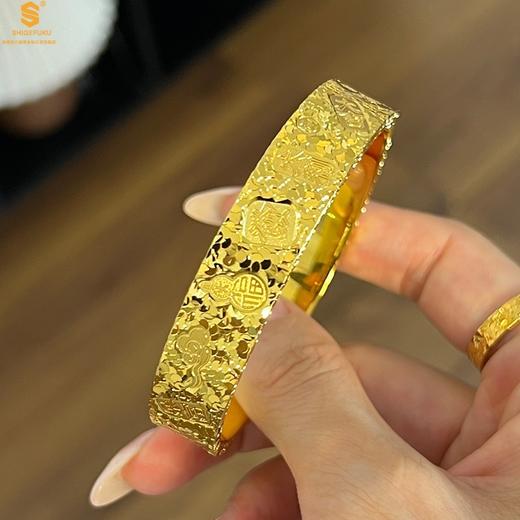 【品牌授权】【香港周六福】K金吉言碎冰冰暴富开口手镯 商品图3