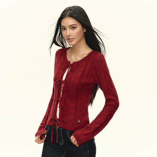 Ariseism 美式复古针织开衫毛衣女秋季新款上衣 商品图2