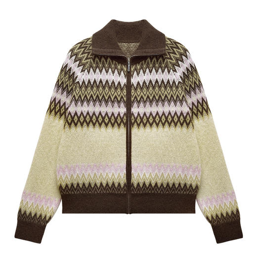 衣尚 菱格提花翻领开衫EWF401001N 商品图2