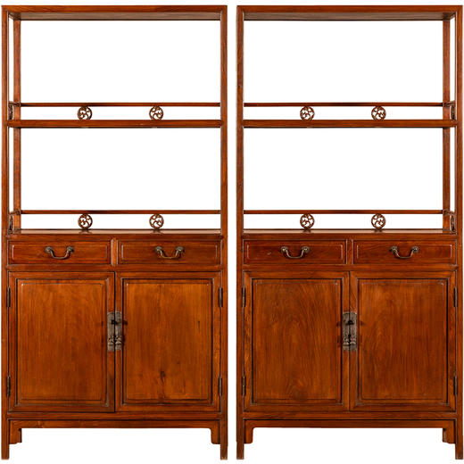 清	黄花梨带围栏双层亮格书柜（一对） 商品图5