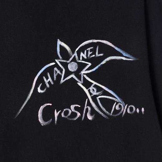 SDSA秋冬新款痞帅男装潮牌手绘字母燕子印花半高领长袖T恤百搭 商品图2