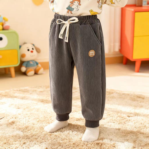 【59.9元2条】贝舒嘉儿童秋冬季加绒加厚外穿卫裤中小童宝宝冬季羊驼绒束脚裤90-150 商品图8