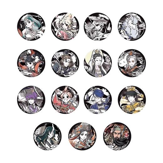 非人哉 神仙同游系列 马口铁徽章 吧唧 全15种 14包/盒 国谷 商品图0