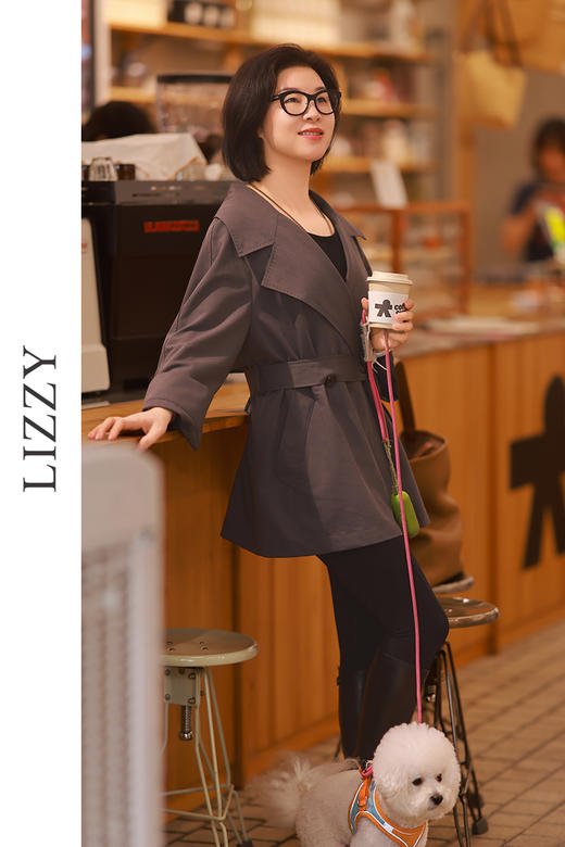 LIZZY都市休闲宽松减龄气质通勤短风衣8176 商品图4