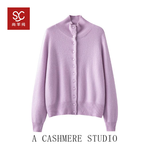 MENG·Baby Cashmere【云烟】100%小山羊绒高领包扣羊绒衫 商品图4