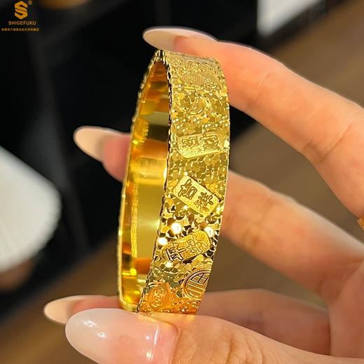 【品牌授权】【香港周六福】K金吉言碎冰冰暴富开口手镯 商品图2