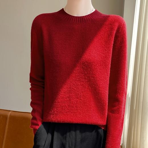 【清河羊毛羊绒专场】鹿展YBS2401 女款圆领羊毛衫 100%羊毛 商品图5