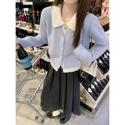 <曾小咸推荐>2.12现货秒杀 ！微信超特价！撞色翻领假两件毛衣 日常199.99 立减110 秒杀89.99！！ 商品图4