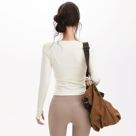 【限时秒】YOGACODE【火树银花系列】薄款裸感长袖V领带拉链开衫修身显瘦休闲瑜伽外套女DWZ125547 商品图4