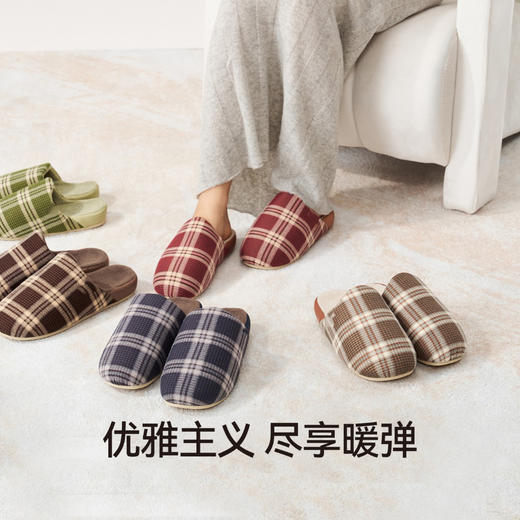 【36-44码】男士女士冬季棉拖经典格纹男拖鞋棉拖鞋女居家棉拖【WG25107W/WG25107M】 商品图1