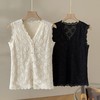 「自」全新升级【铂金会员220/天猫299/差价79】(65300)洛诗琳V领镂空蕾丝衫2025秋季新款设计感钩花显瘦打底背心 商品缩略图0