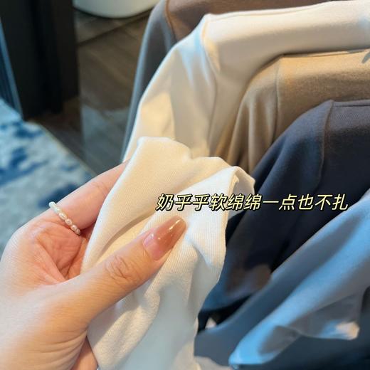 【限时福利 买一送一 德芙小立领】升级款限时特惠 穿了跟没穿一样 奶乎乎软绵绵 半高领面膜衫女内搭秋冬磨毛打底衫修身保暖外穿长袖T恤百搭上衣 商品图4