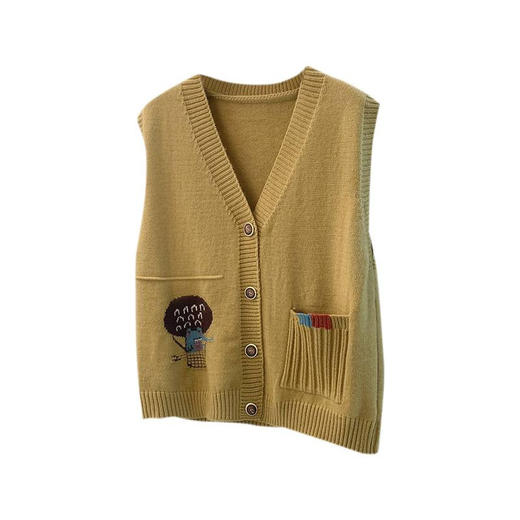 GYH 8290针织马甲开衫V领宽松叠穿毛衣坎肩 商品图4