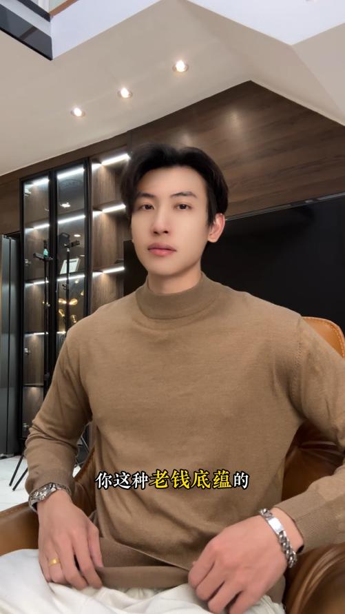 2571015SDSA男士秋冬新款痞帅男装潮牌简约纯色圆领针织衫毛衣百搭休闲 商品图0