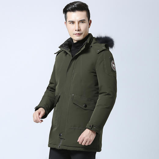 【断色特价】【90绒】罗蒙羽绒服男士中长款连帽休闲厚实保暖羽绒服男外套 商品图2