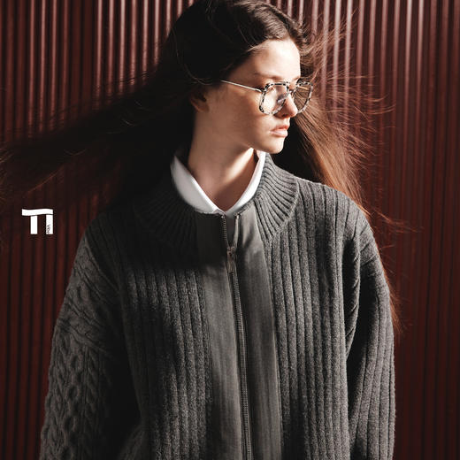 启世录TIWILLTANG“雾都往事”都市色块象限重构秋日絮语拼接开衫 商品图3