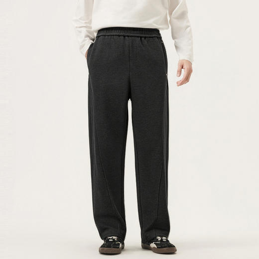 gxg.jeans男装 黑灰铆钉设计简约宽松休闲长裤男裤厚款 25冬新品 商品图2