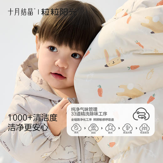 粒粒阳光婴儿羽绒服冬季婴儿连体衣服冬季三防白鸭绒保暖 商品图3