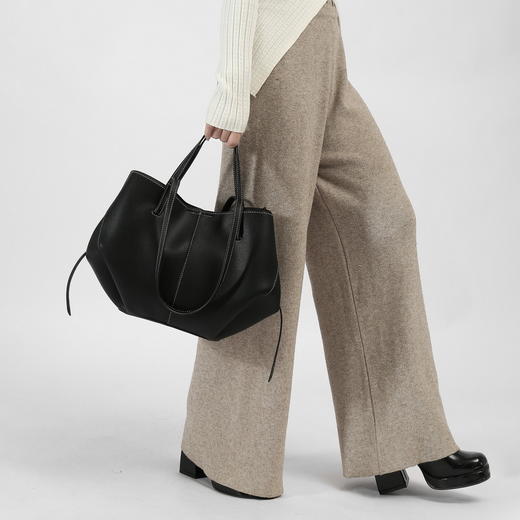 2025新款荔枝纹翅膀包，时尚手提大容量水桶百搭通勤包1782 商品图3