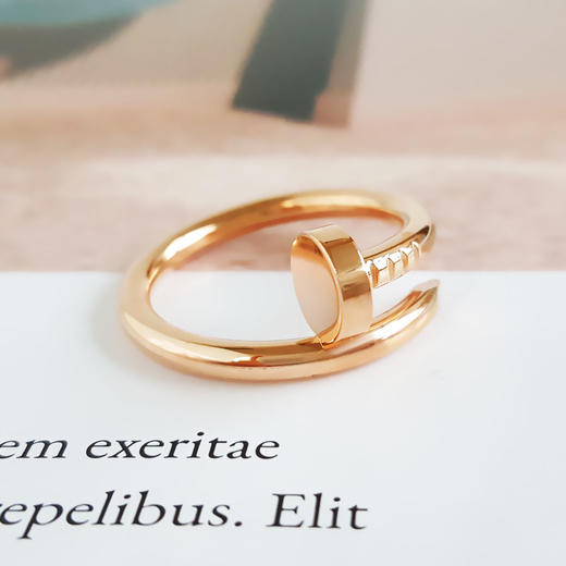 【95新】Cartier卡地亚Juste un Clou系列B4092558 18K玫瑰金粗版无钻钉子戒指58号中性款091025NJ48现售价：12000 商品图2