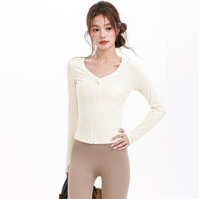【限时秒】YOGACODE【火树银花系列】薄款裸感长袖V领带拉链开衫修身显瘦休闲瑜伽外套女DWZ125547