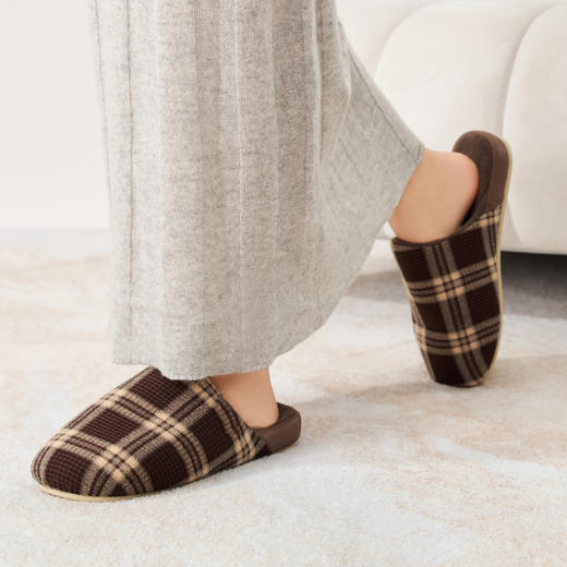 【36-44码】男士女士冬季棉拖经典格纹男拖鞋棉拖鞋女居家棉拖【WG25107W/WG25107M】 商品图4