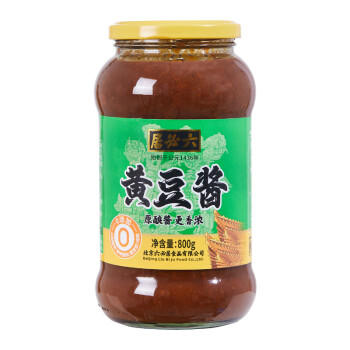 六必居 黄豆酱 800g 0添加防腐剂/黄原胶/味精 点蘸烹调炒菜 中华老字号 /粮油调味 /调味品 /烹饪酱 商品图1