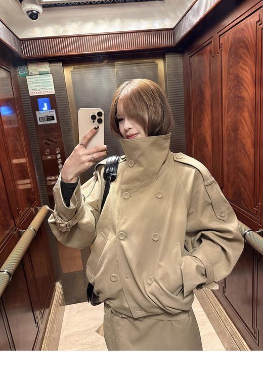 AC*同款两穿领双排扣短风衣外套 商品图10