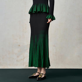 【林栖设计小店】【现货】毛织半身裙显瘦金葱2025秋冬新款百褶裙女1954043