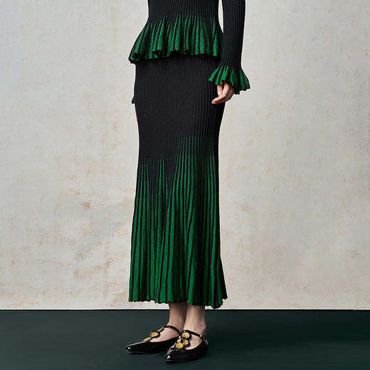 【林栖设计小店】【现货】毛织半身裙显瘦金葱2025秋冬新款百褶裙女1954043 商品图0