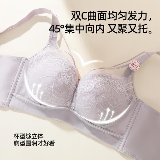 【商场同款】熳洁儿 小胸聚拢文胸性感蕾丝织带梦中舞会系列莫代尔蚕丝杯25701506 商品图3