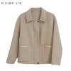 VIVIAN LIU薇薇安刘A2559302秋季女装新款小翻领拉链短款羊毛外套 商品缩略图0