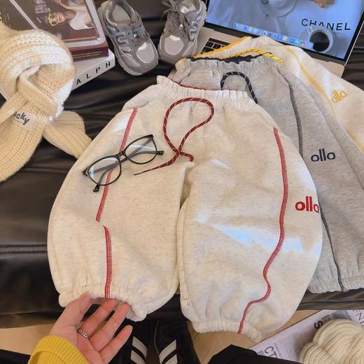 2025秋季亲子款休闲裤儿童卫裤新款加绒时尚洋气运动裤 商品图3