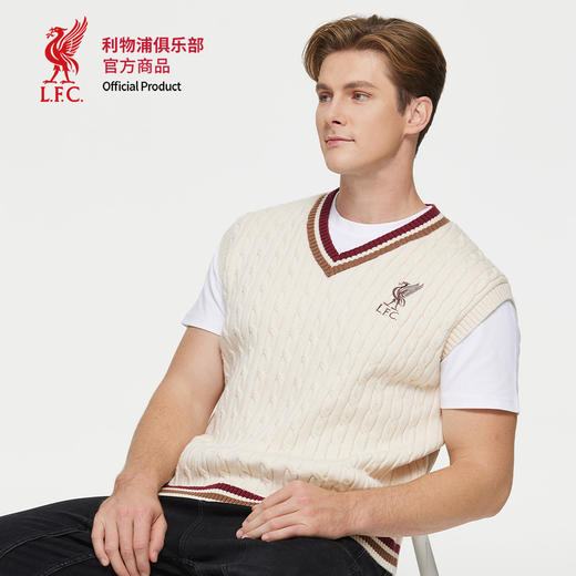 【官方正版】利物浦俱乐部 | 秋季新款V领马甲白色针织背心 商品图4