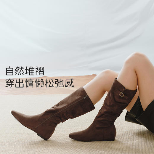 7or9秋冬暖靴堆堆靴通勤长靴肉桂乌龙 商品图4