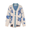 两三事梵高文艺繁花协奏2025冬季新款新中式提花绣盘扣毛衣开衫女 商品缩略图4