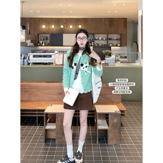 <曾小咸推荐> 韩系气质绿色毛衣 商品图1