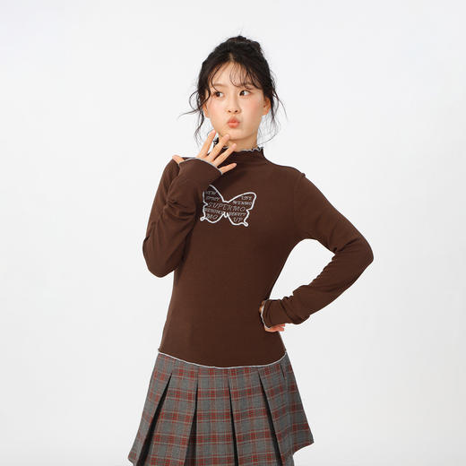 甜酷风蝴蝶半高领基本款羊绒T恤-纪念日百货门店同款166394863 商品图7