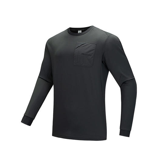 安踏户外加绒长袖t恤男冬季新款圆领套头打底衫长袖卫衣152516401 商品图0