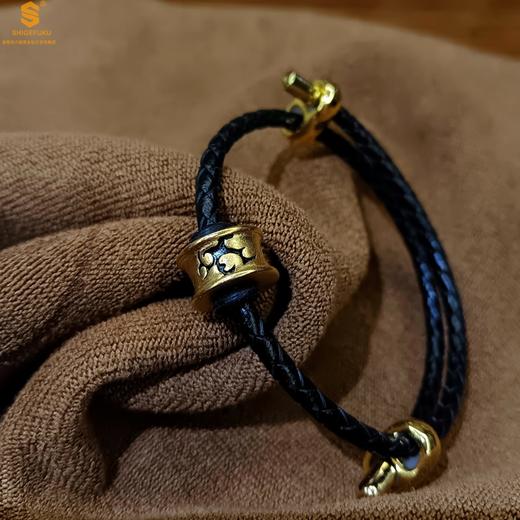 【双12抢先购 限时特惠】黄金钻石首饰 （勇气）酷黑珐琅手绘转运珠情侣手绳 商品图4