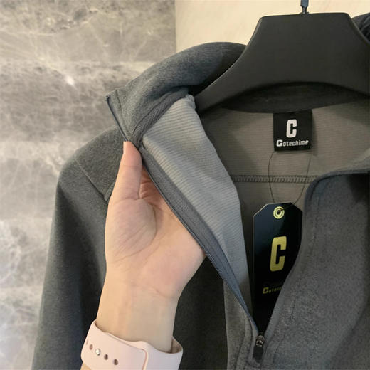 设计师线！2025水洗舒适纳米绒秋冬新款男长袖T半拉链打底衫卫衣！ 商品图2