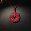 【品牌授权】【香港周六福】黄金钻石首饰天然原矿朱砂微雕祥云平安扣吊坠 商品缩略图0