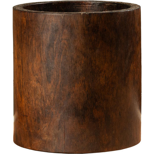 清	黄花梨嵌银丝素工笔筒 商品图5