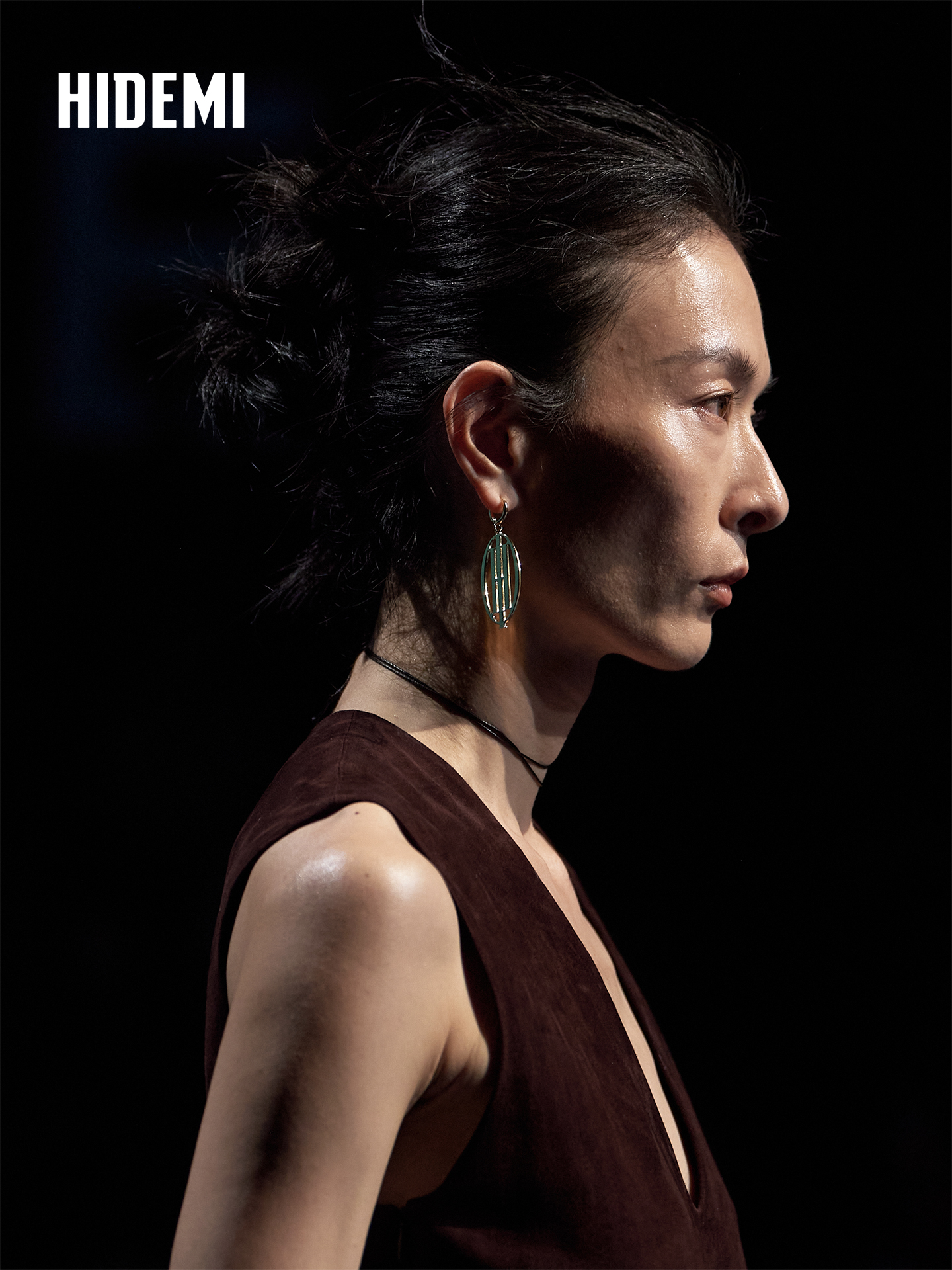 HIDEMI 限定logo系列镀金镂空耳环