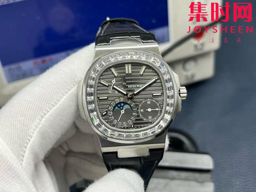 PPF潜心三年 真"芯"之作！百达翡丽PP鹦鹉螺系列5712GR 方钻灰盘皮带款总裁 新升级V3版 男士腕表 商品图1