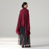 【林栖设计小店】流苏毛织披肩酒红色优雅百搭宽松2025秋冬新款高领斗篷上衣女2954006B 商品缩略图7