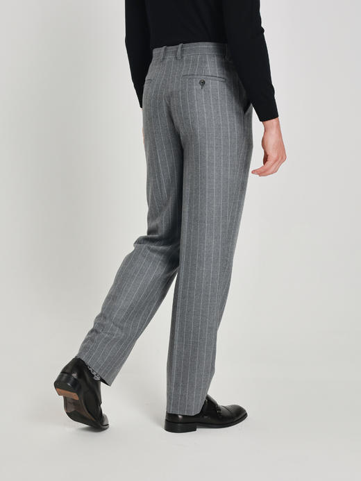 callisto海豚灰条纹微阔直筒西裤 商品图3