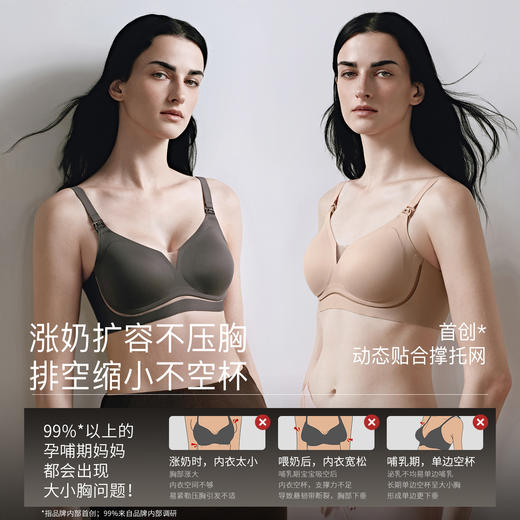 【内衣内裤专场】嫚熙第三代超皮哺乳内衣孕妇产妇专用文胸胸罩防下垂秋 商品图1