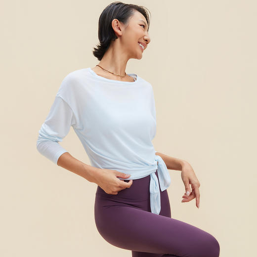 跃牌【周游世界】秋冬新款瑜伽服女轻薄透气罩衫上衣吸湿速干长袖T恤宽松健身服TP0964 商品图1